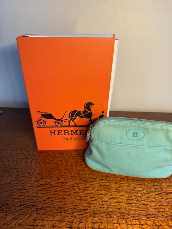 Hermes Handbags - Hermès Bolide Pouch 20 Canvas Cosmetic Bag Turquoise Blue w/Box